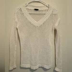 Talbots White Knit Sweater Size P